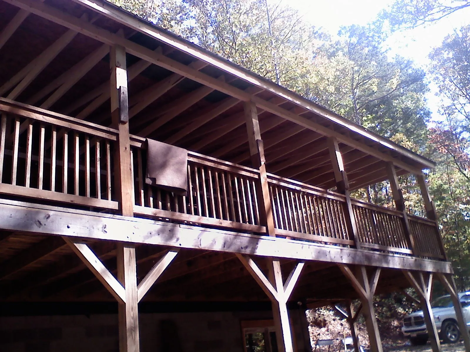 Timber framing under a new elevated porch and deck — Roof Leak Repair in Centralia by Roofing Brothers